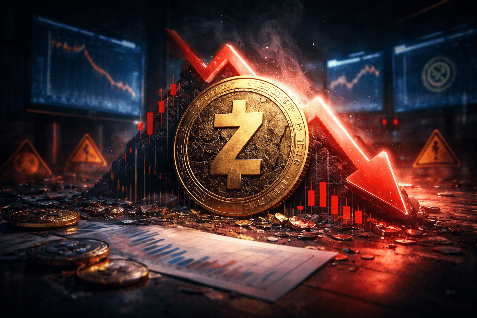 Zcash schwächelt – Abwärtsrisiken nehmen zu